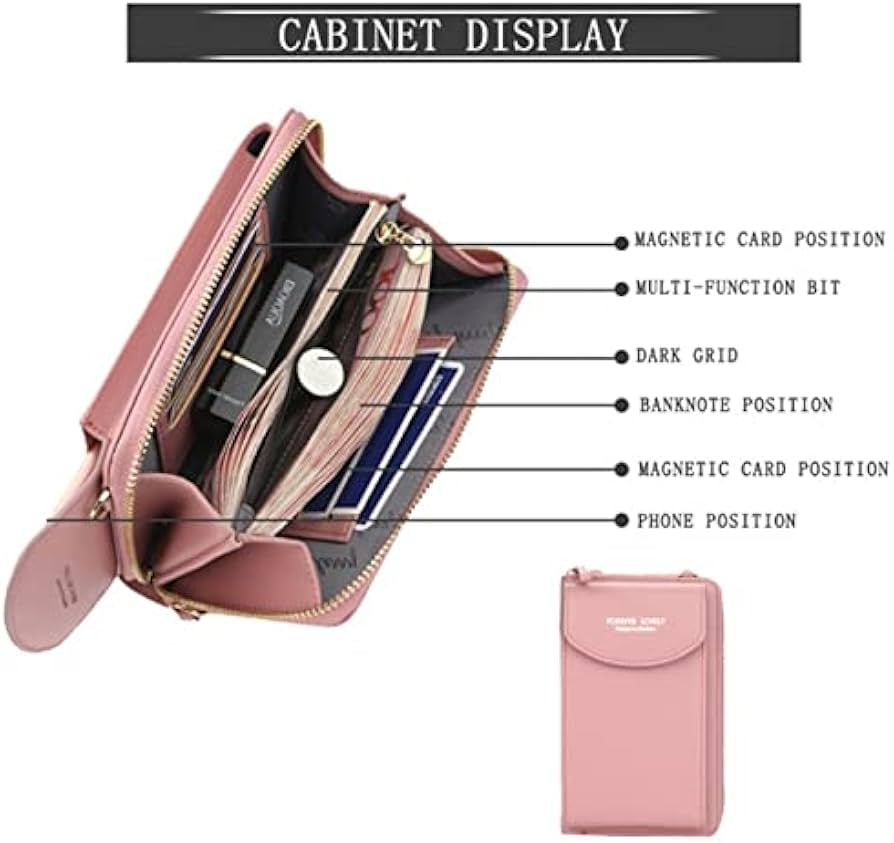 Women Diagonal PU Multifunctional Mobile Phone Clutch Bag Ladies Purse Large Capacity Travel Card Holder Passport Cover Wallet for Women Wallet Womens Wallets Wallets Min