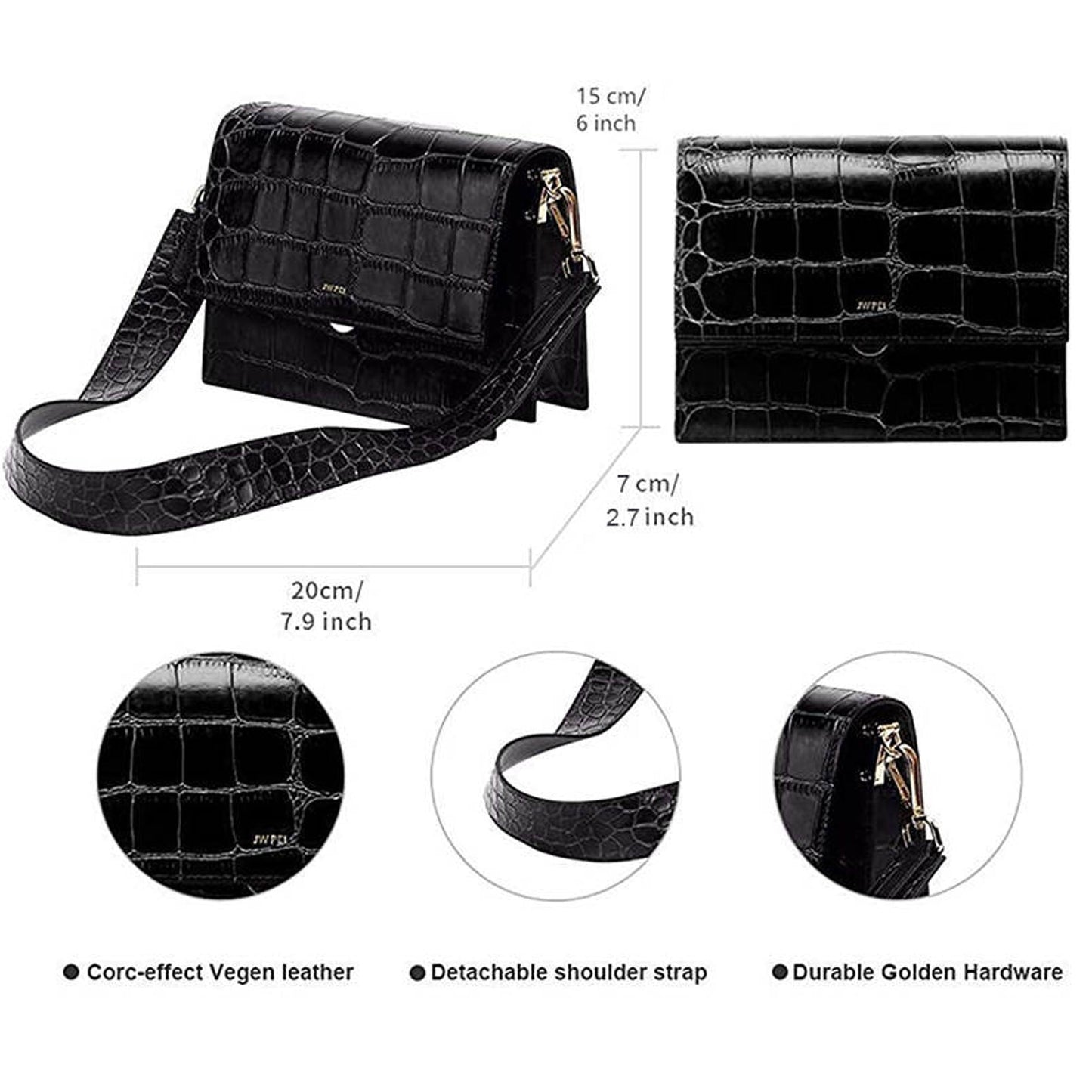 Women's Handbag, Leather Shoulder Bag Mini Flap Crossbody Bag