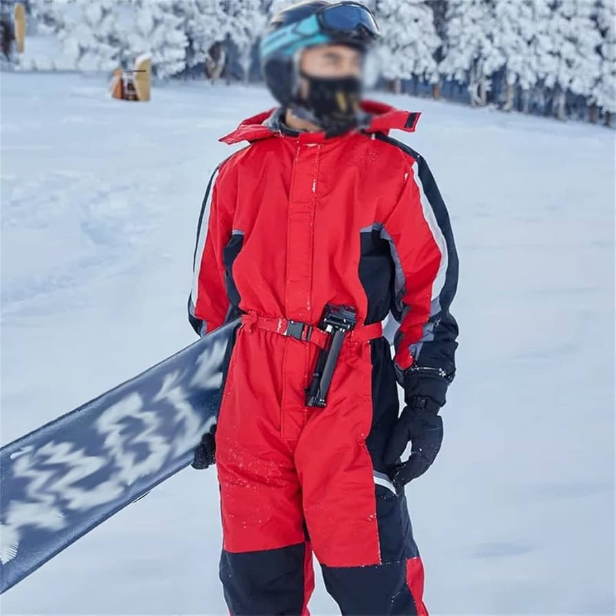 Winter One-Piece Ski Suit Men's Fleece Warm Outdoor Snowboard