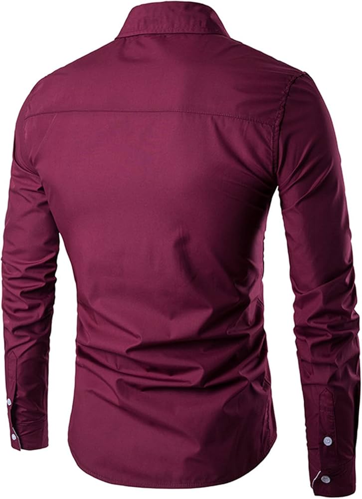 Men's Casual Dress Shirt Slim Regular Standard Fit Business Shirts Button Down Long Sleeve Tops Classic