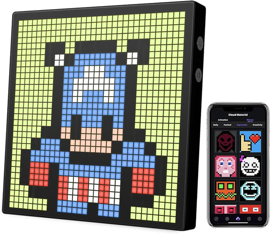 iDotMatrix LED Pixel Display, 32x32 Programmable Pixel Art Display with APP Control Creative Animations,Fun Text and Digital Clock, Gaming Accessories for Desk/Wall Room Decor