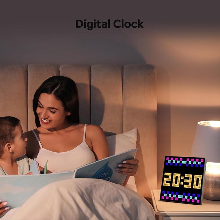 iDotMatrix LED Pixel Display, 32x32 Programmable Pixel Art Display with APP Control Creative Animations,Fun Text and Digital Clock, Gaming Accessories for Desk/Wall Room Decor