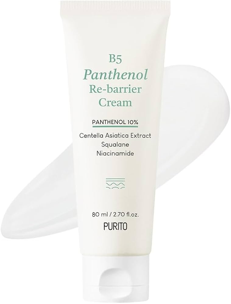 PURITO B5 Panthenol Re-barrier Cream 80ml / 2.70fl. oz. Vegan & Cruelty-free, rich moisturizing cream, moisturizing