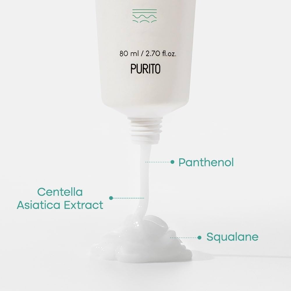 PURITO B5 Panthenol Re-barrier Cream 80ml / 2.70fl. oz. Vegan & Cruelty-free, rich moisturizing cream, moisturizing