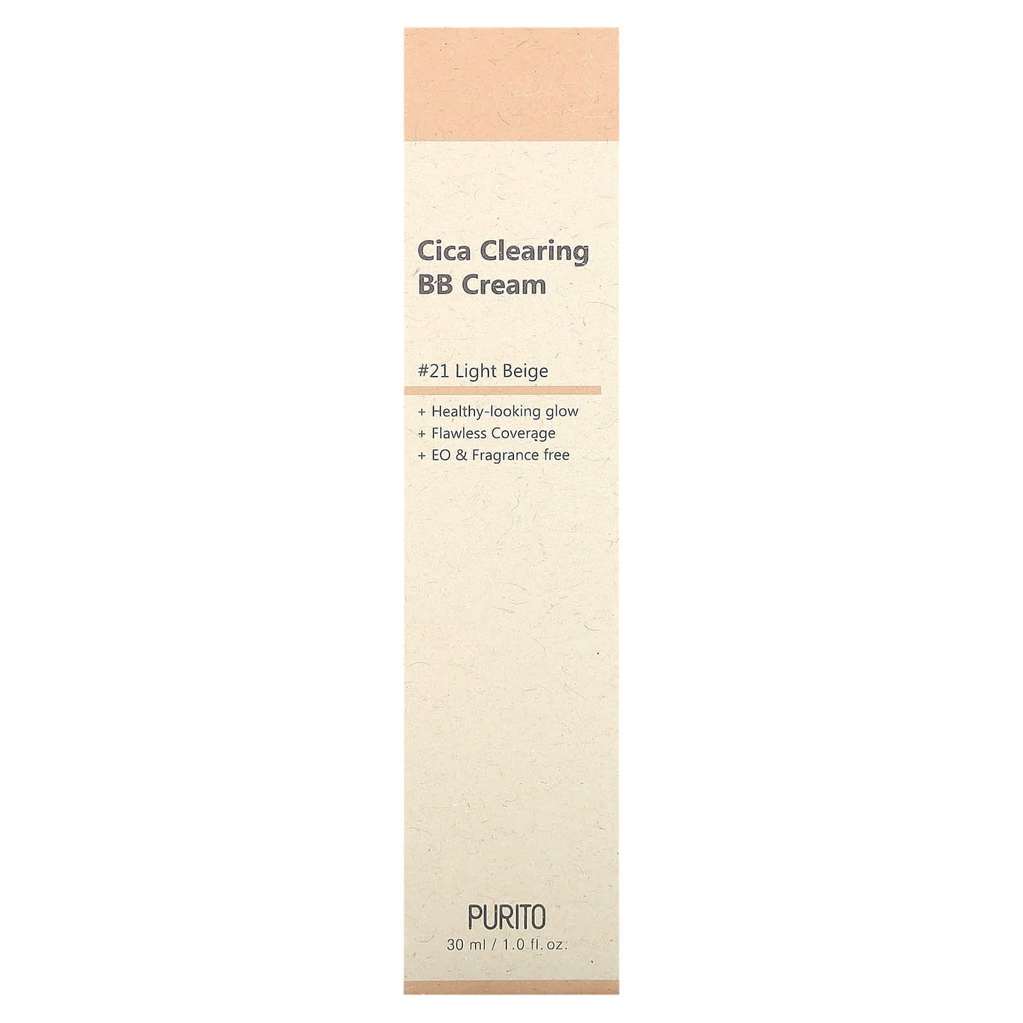 PURITO Cica Clearing BB Cream, 21 Light Beige, 1 fl oz (30 ml)