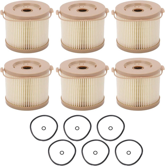 Fuel Filter,6 Pcs Fuel Filter Water Separator Oil Water Filter Kit ABS Replacement for RACOR 500FG