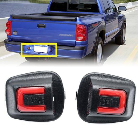 Nsautolighting LED Replacement Lamp for Dodge Dakota 1997-2011 Raider 2006-2009 Pickup Truck Error Free 6000K Xenon White Red O'LED Tube License Plate Light Assembly OEM 55055292