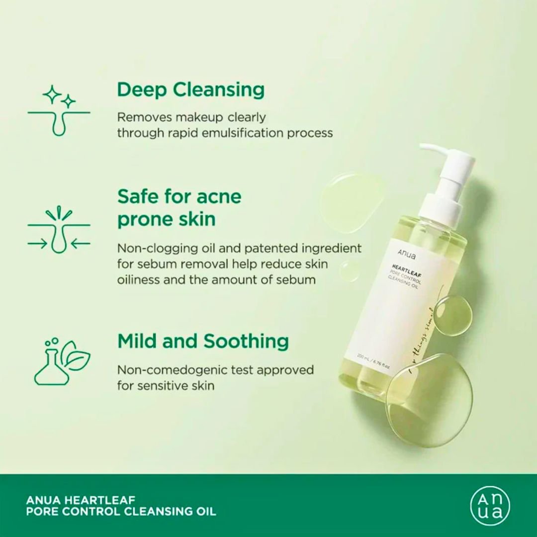 Anua Heartleaf Pore Control Cleansing Oil, Original, 6.76 fl oz (200ml)