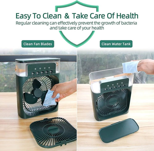Personal Air Cooler, Green Mini Evaporative Cooler with LED Light