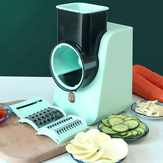 Electric Vegetable Grater with 3 Attachments One-Touch Automatic Electric Slicer 1800mAh Rechargeable Electric Slicer Shredder Portable Electric Vegetable Grater for Kitchen Cooking Cheese