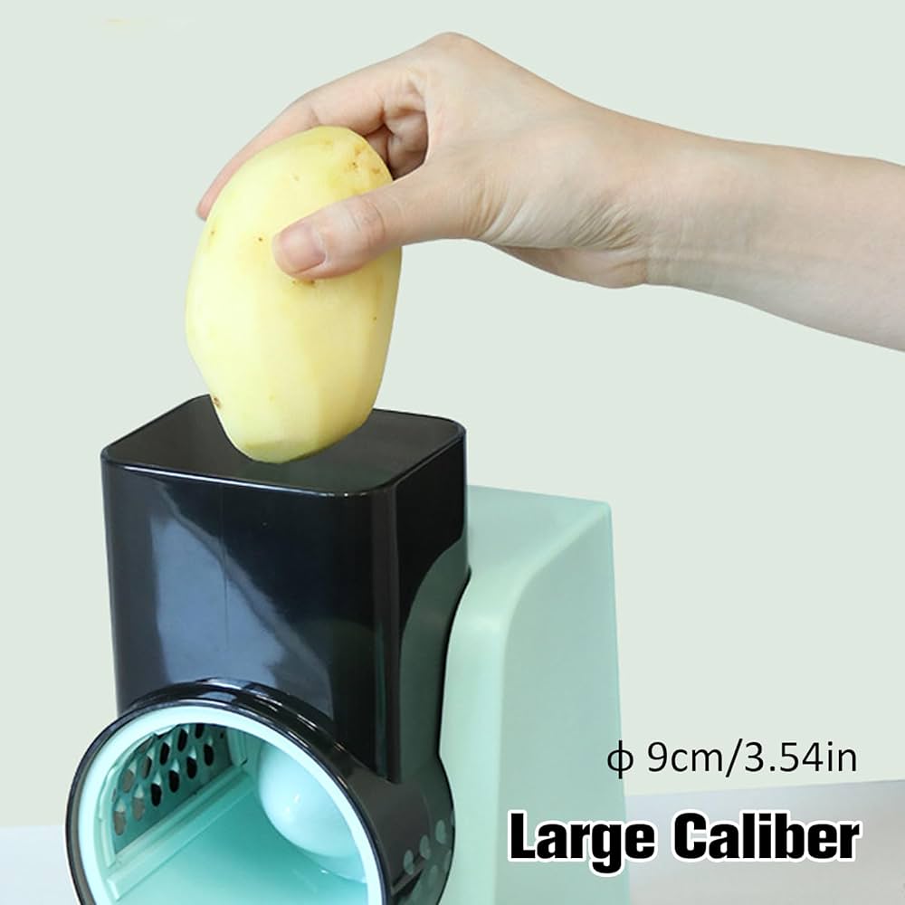 Electric Vegetable Grater with 3 Attachments One-Touch Automatic Electric Slicer 1800mAh Rechargeable Electric Slicer Shredder Portable Electric Vegetable Grater for Kitchen Cooking Cheese