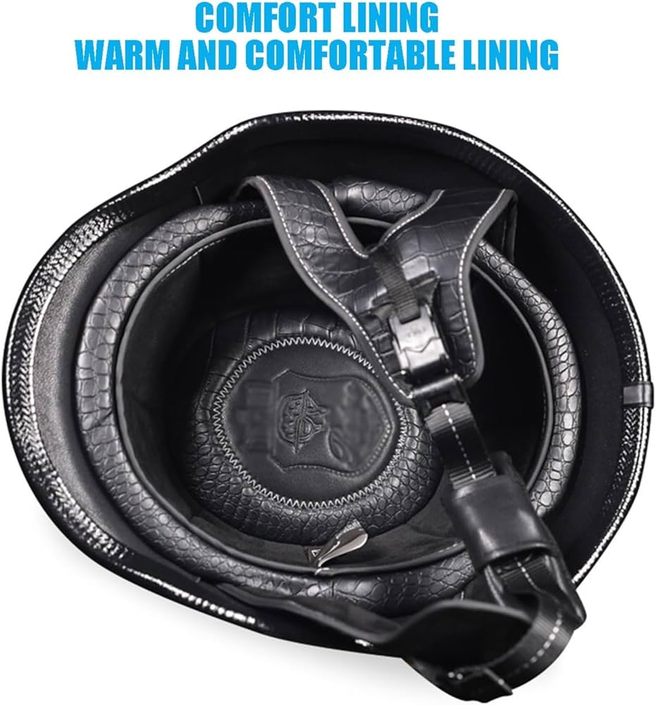 German Style Motorcycle Half Open Helmet, Street Motorbike Half Helmet, ECE/DOT Approved Motorcycle Open Face Helmet Men Women, Adults Half Shell Helmet