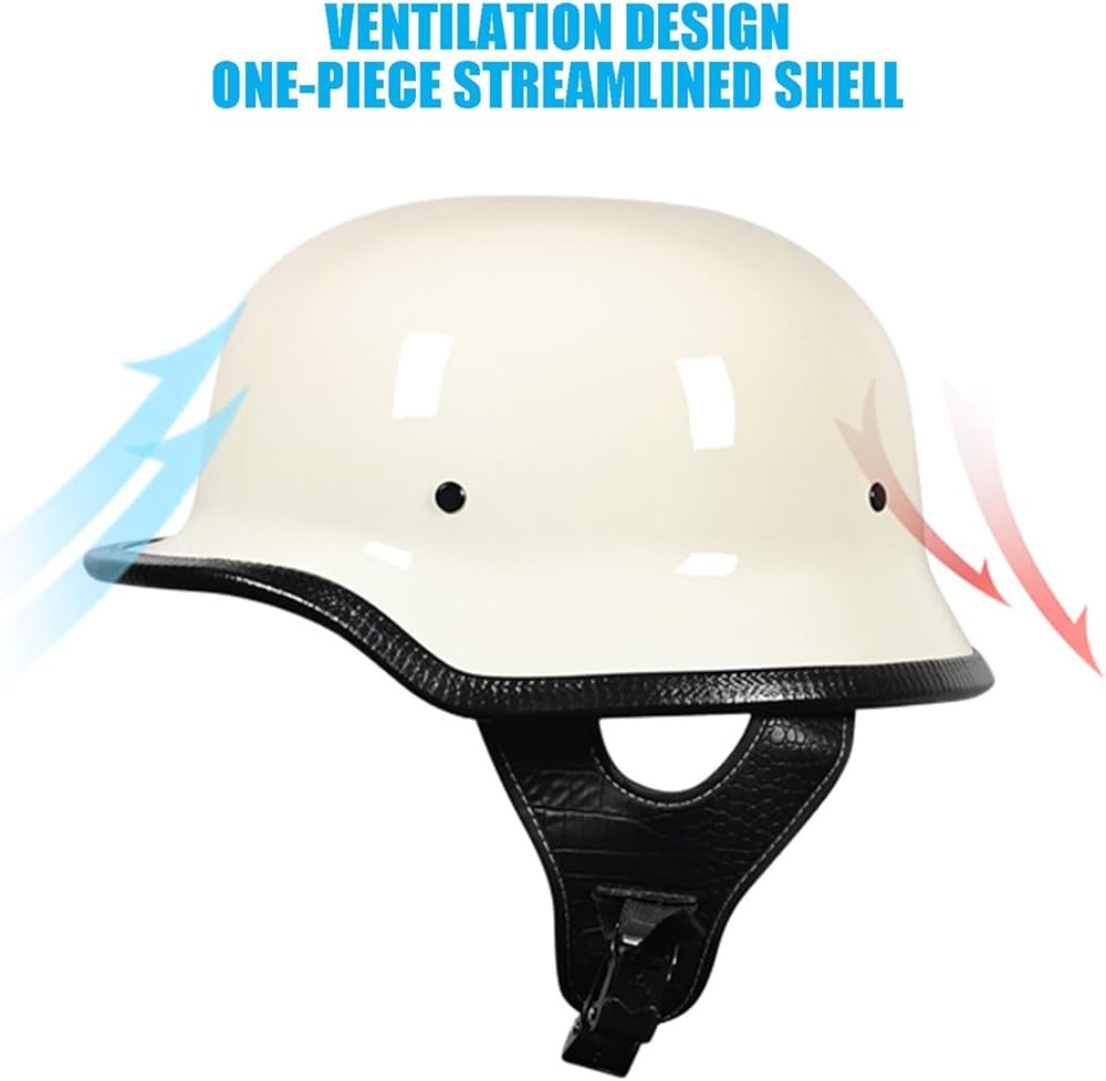 German Style Motorcycle Half Open Helmet, Street Motorbike Half Helmet, ECE/DOT Approved Motorcycle Open Face Helmet Men Women, Adults Half Shell Helmet
