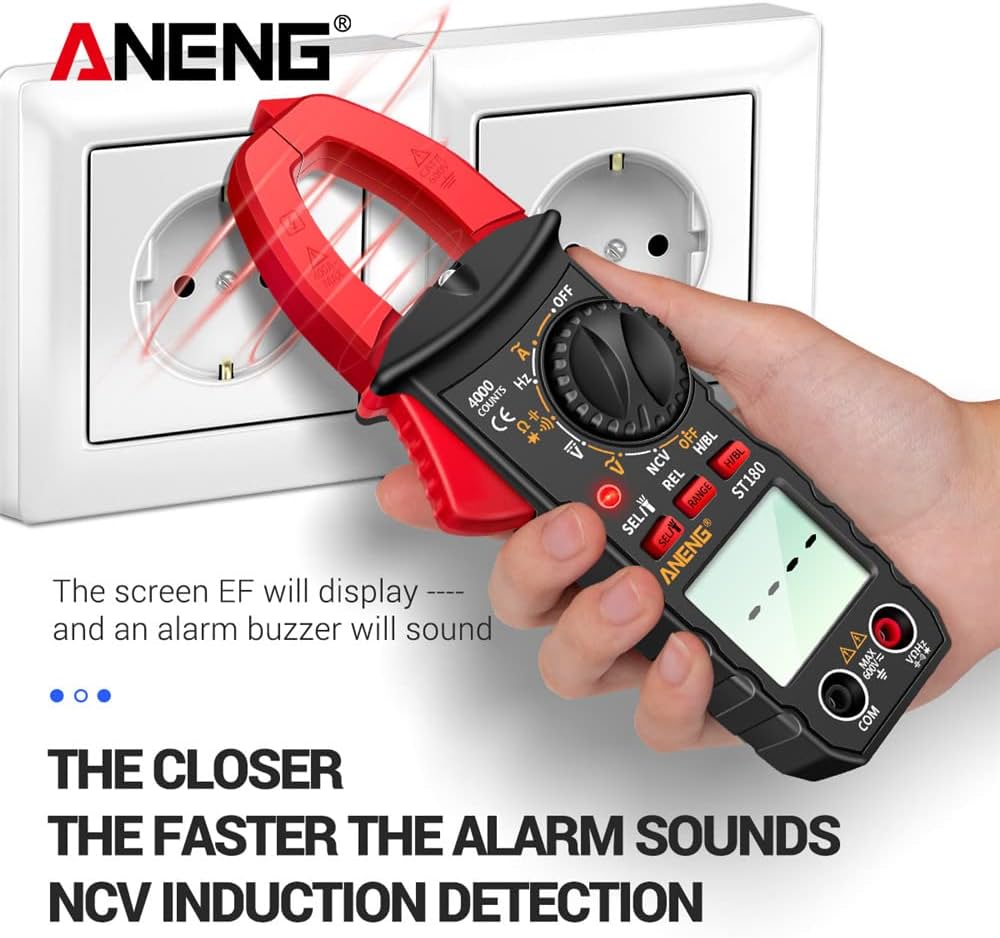ST180 4000 Counts Digital Clamp Meter AC Current Multimeter Ammeter Voltage Tester Car Amp Hz Capacitance NCV Ohm Tool