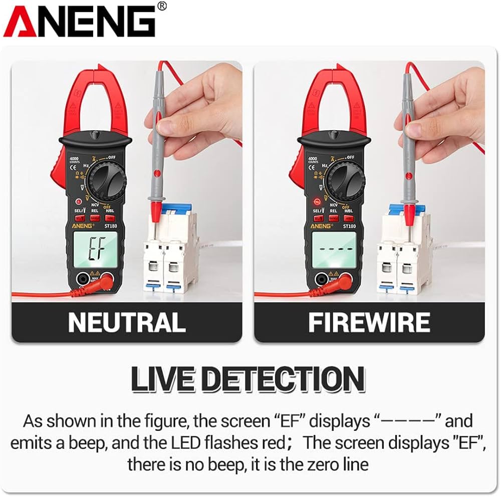ST180 4000 Counts Digital Clamp Meter AC Current Multimeter Ammeter Voltage Tester Car Amp Hz Capacitance NCV Ohm Tool
