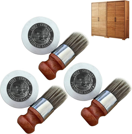 Furniture Salve for Leather,4oz/8oz Furniture Salve with Boar Bristle Brush,Furniture Salve for Wood Leather,Furniture Salve & Brush Bundle for Home /92 (Size : 4 OZ/3 Set)