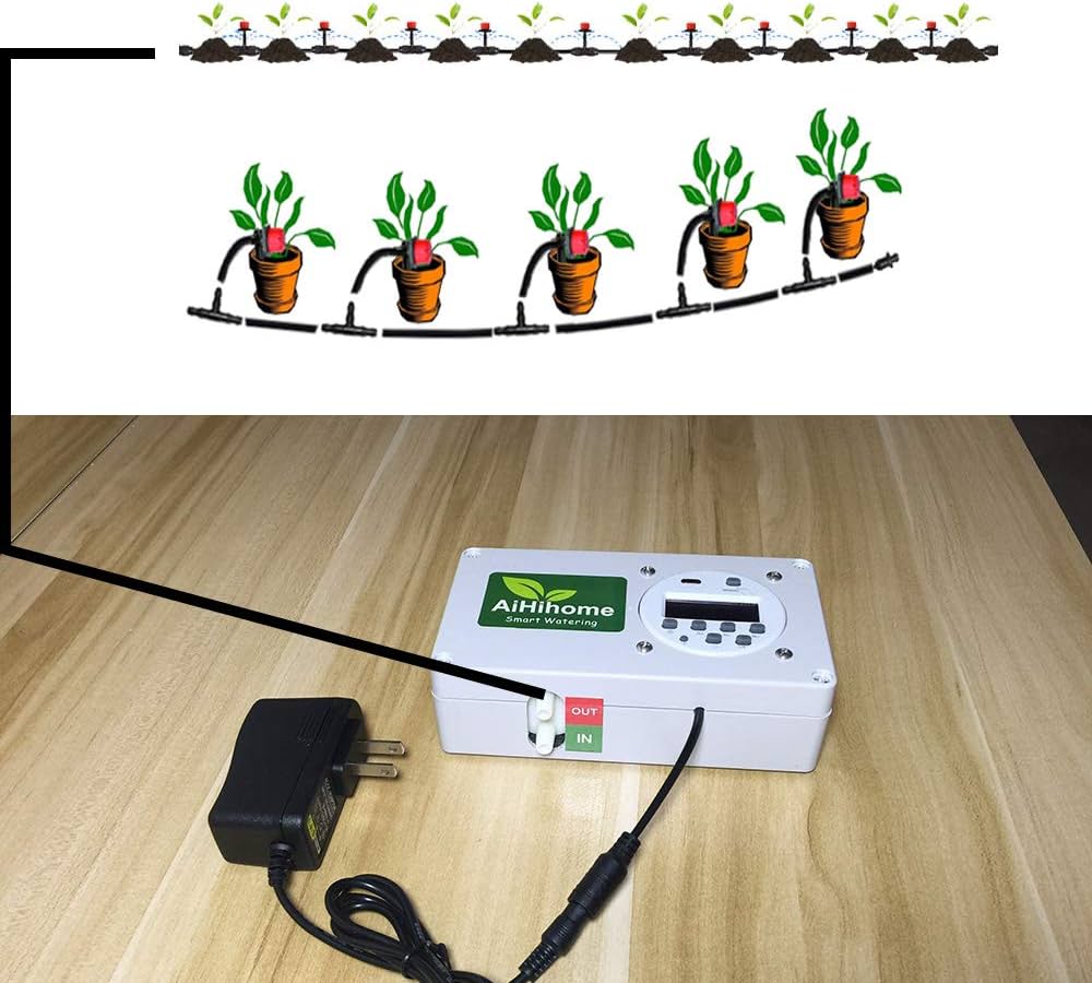 Automatic Watering System to Indoor Plant Timer Watering - by Digital Timer Irrigation Controller Watering for Indoor/Outdoor Garden Flower Plant