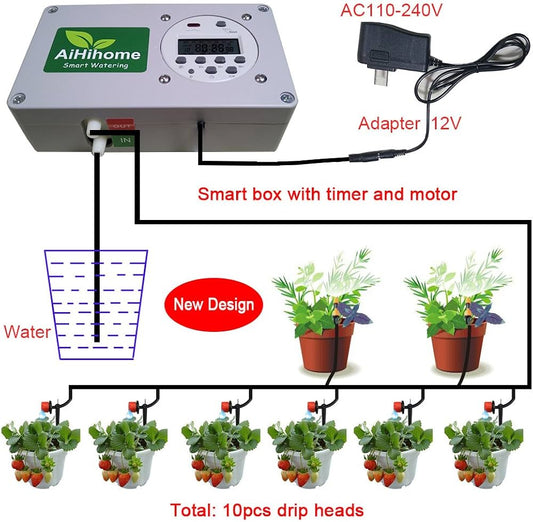 Automatic Watering System to Indoor Plant Timer Watering - by Digital Timer Irrigation Controller Watering for Indoor/Outdoor Garden Flower Plant