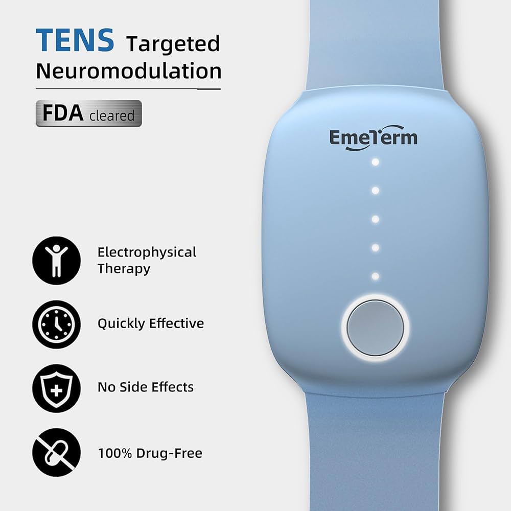 Emeterm Anti-Emetic Blue Wristband For Motion & Morning Sickness BLUE Color