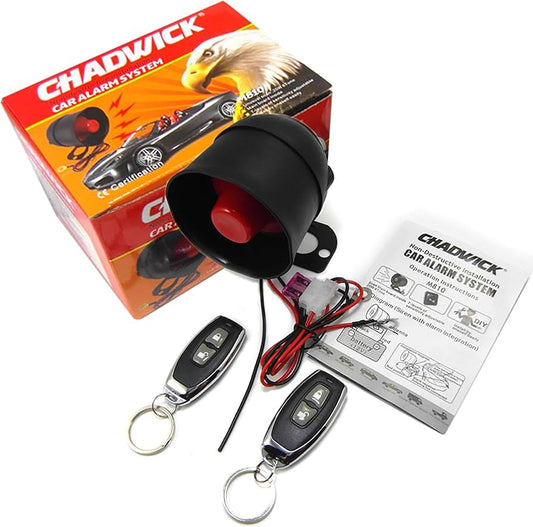 Chadwick Car Horn Siren Alarm,Universal Car Alarm Security Protection System with 2 Remote Controls,7-Level Sensitivity,12v,Anti-Theft Device,No Thread Trimmin,Non-Destructive Installation