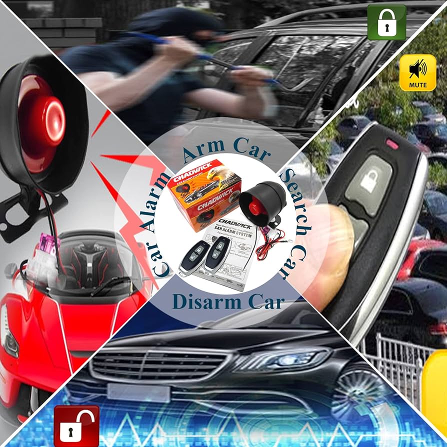 Chadwick Car Horn Siren Alarm,Universal Car Alarm Security Protection System with 2 Remote Controls,7-Level Sensitivity,12v,Anti-Theft Device,No Thread Trimmin,Non-Destructive Installation