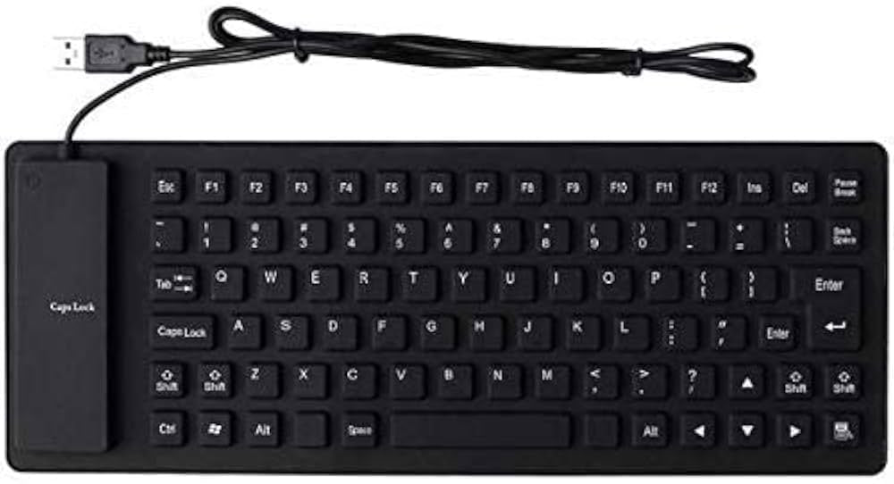 Silicone USB Keyboard for PC Computer Tablet Waterproof 85 Keys Weight: 180 Grams Length: 34.8 cm Width: 13.2 cm Thickness: 1 cm Cable Length: 130 cm