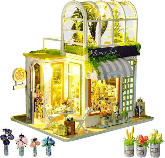 DIY Miniature Dollhouse Kit,Wooden Tiny House Kit with Furniture 1:24 Scale Creative Room Idea for Adults