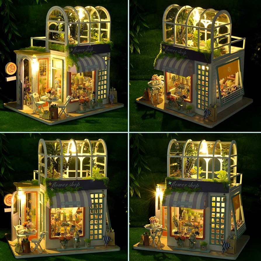 DIY Miniature Dollhouse Kit,Wooden Tiny House Kit with Furniture 1:24 Scale Creative Room Idea for Adults