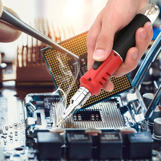 Butane Soldering Iron, Cordless Gas Soldering Gun Iron Kit, Portable Professional Soldering Iron Set, 10PCS HS-1115K Multi-Function Butane Gas Soldering Iron