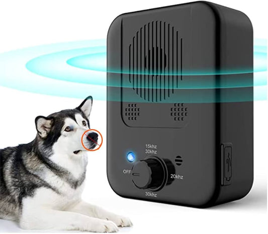 Anti Barking Device, Auto Dog Barking Control Devices with 3 Adjustable Level, Sonic Dog Barking Deterrent Smart Detect Dog Barking up to 16-33 Ft Range Safe for Dogs Humans