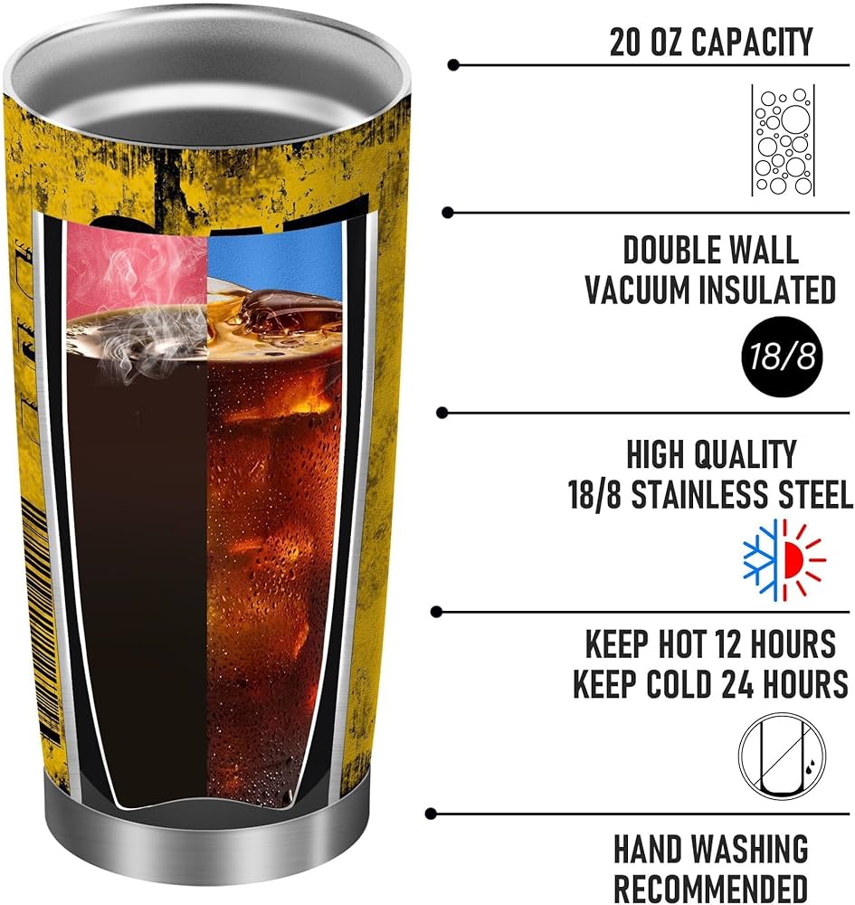 20 oz Yellow CAT 1R 1807 Engine Oil Filter Advanced High Efficiency Caterpillar Coffee Tumbler For Caterpillar Lover, Insulated Mug Cup For Mechanic Lover