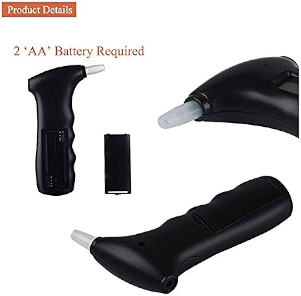 Breathalyzer, Portable Digital Breath Alcohol Tester LED Screen with 5 Mouthpieces for Home Use
