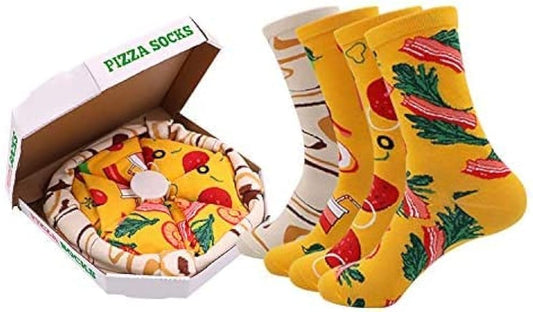 pizza socks - Pizza Patterned Dress Socks - Funny Pizza Socks - Funny Novelty socks, Funny Crew Socks, Unisex sizing., Multi