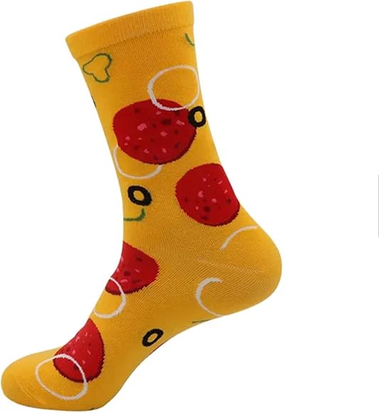 pizza socks - Pizza Patterned Dress Socks - Funny Pizza Socks - Funny Novelty socks, Funny Crew Socks, Unisex sizing., Multi