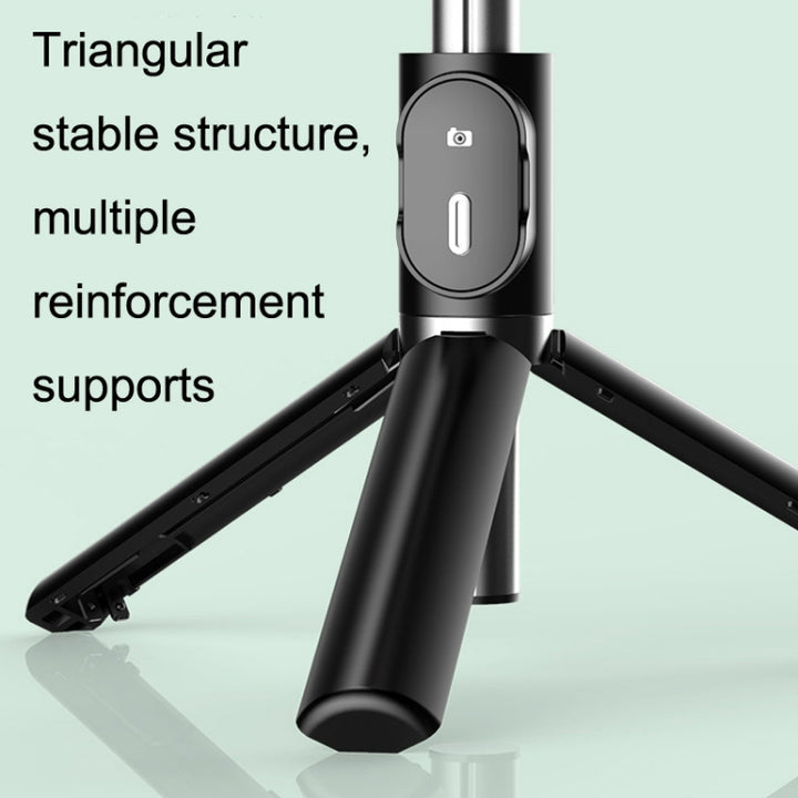 P60D-2 Fill Light Bluetooth Mobile Phone Selfie Stick(Black)