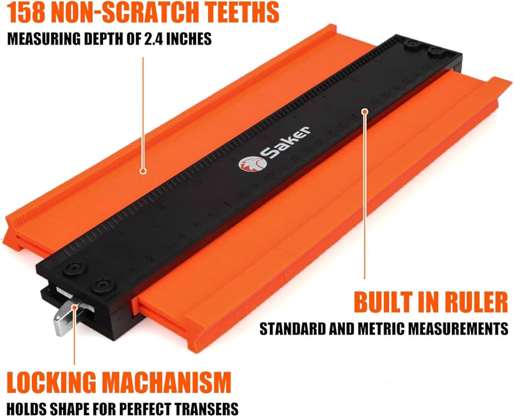 5” Saker Contour Duplication Gauge-Adjustable Lock -Precisely Copy Irregular Shape Duplicator -Irregular Welding Woodworking Tracing - Must Have Tool for DIY Handyman