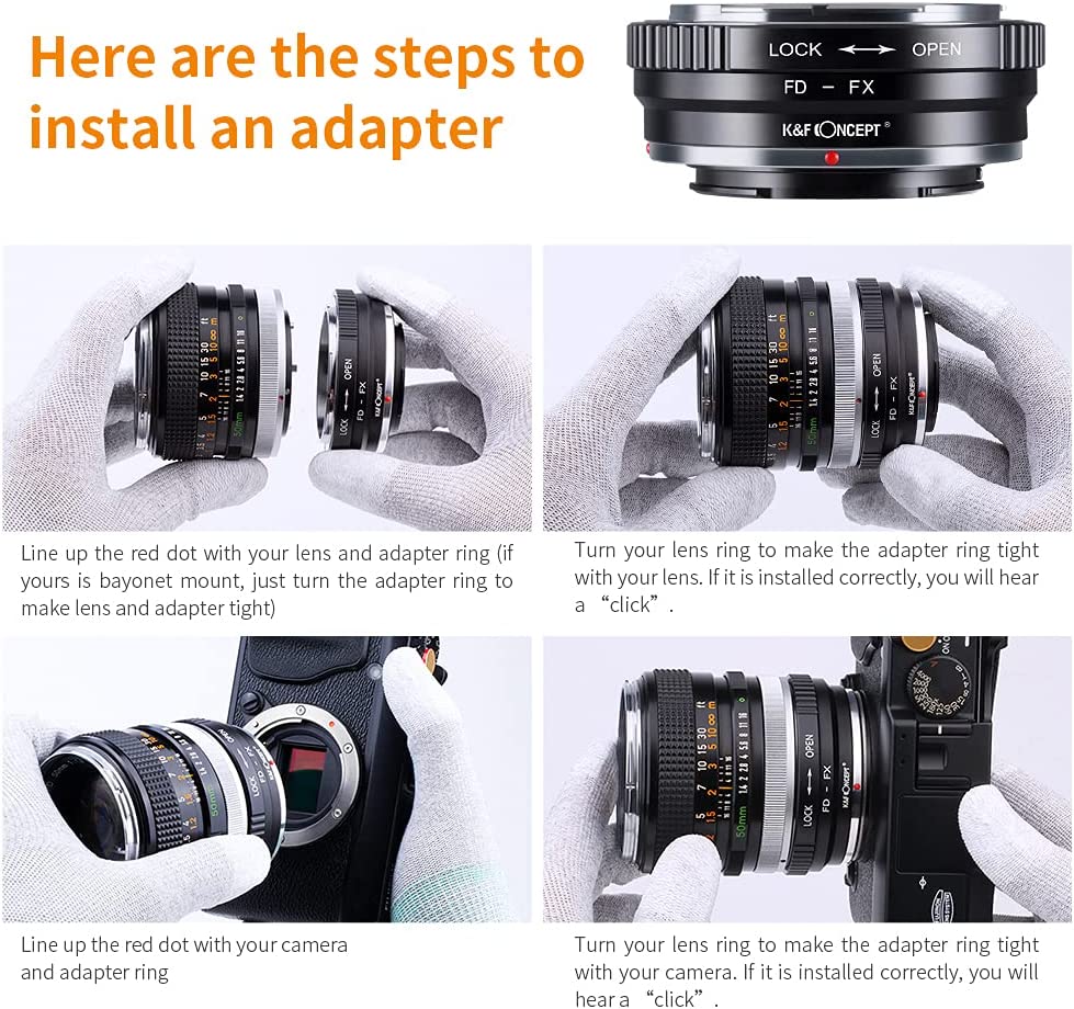 K&F Concept Manual lens adapter ring FD-FX