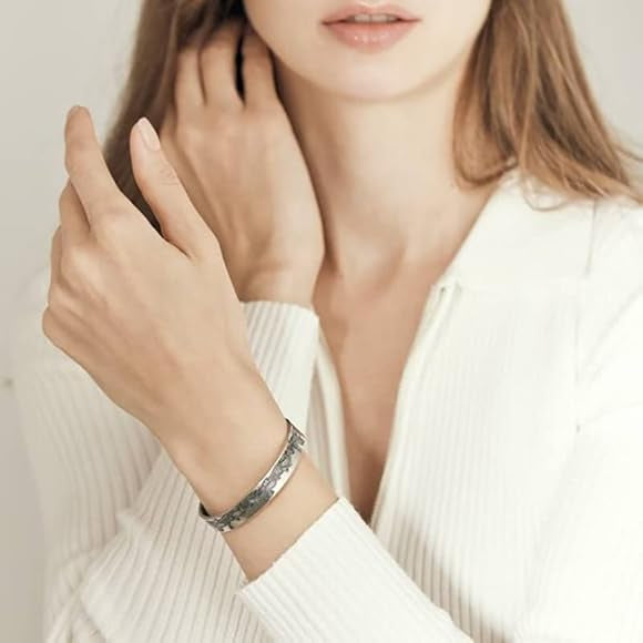 To My Granddaughter - I Will Always Be With You - Love You Forever Bracelet,Granddaughter Bracelet from Grandma, Personalized Engraved Cuff Bangl,Granddaughter Gifts from Grandma Valentines Day Gifts,