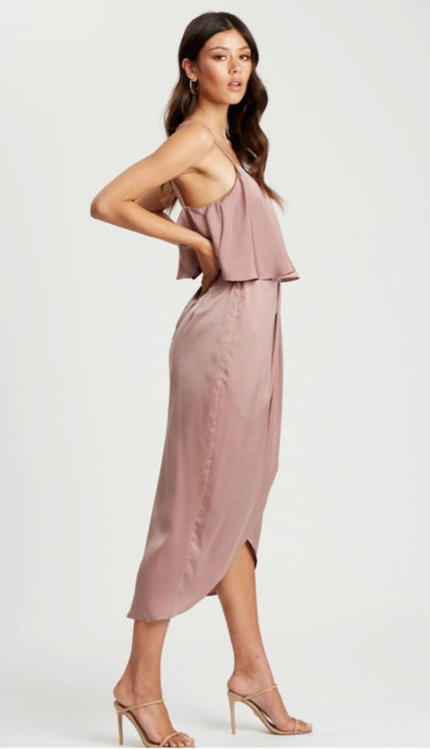 The chancery ivy midi dress in mauve