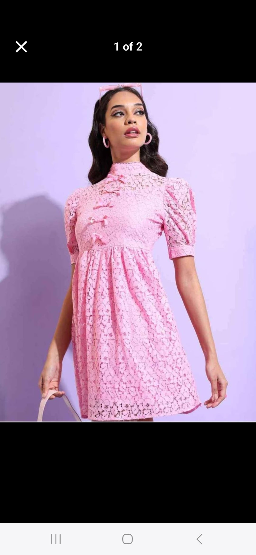 Tokyo Talkies pink lace short dress