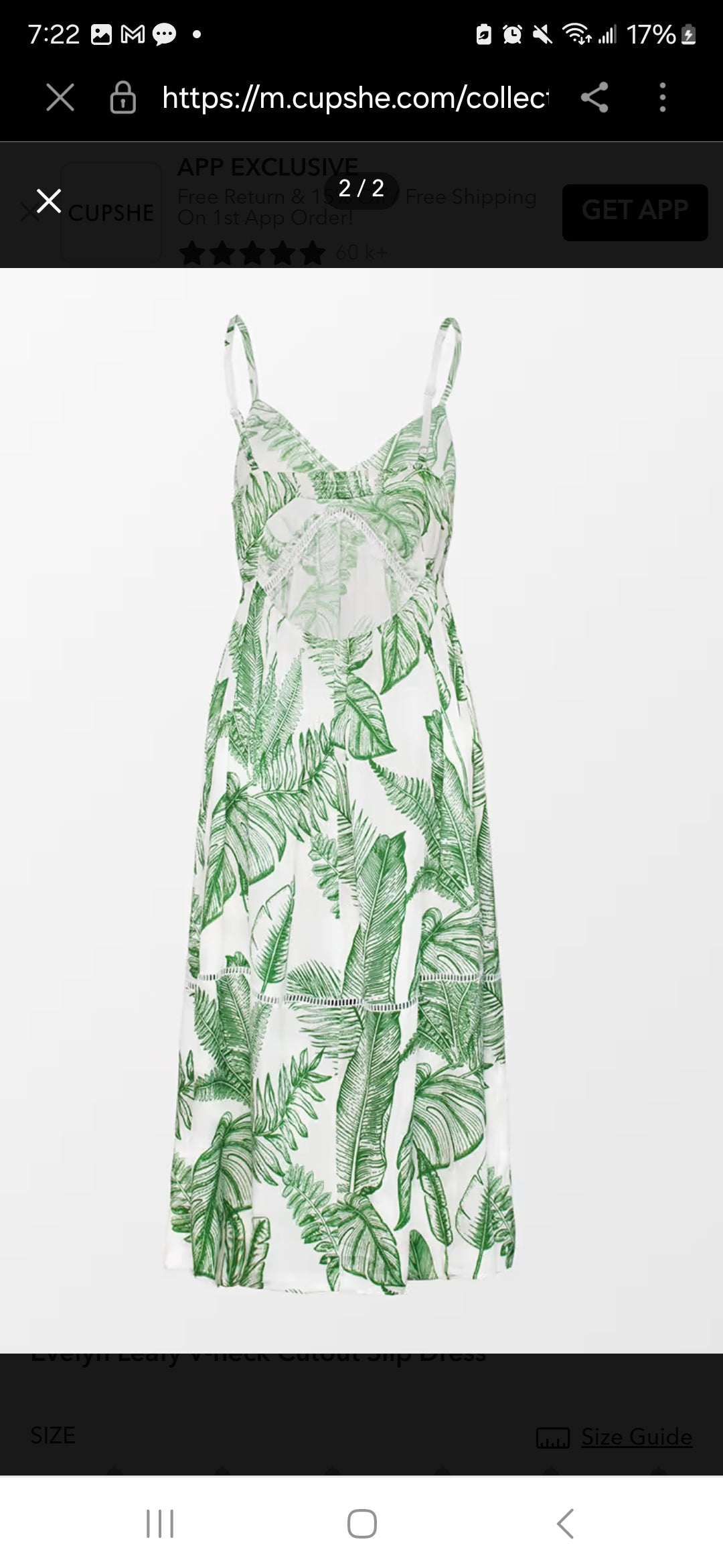 CUPSHE summer tropical plant print midi dress
