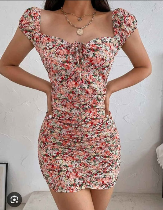 Womens floral offshoulder mini dress