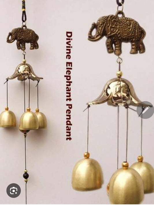 Brass elephant wind chime