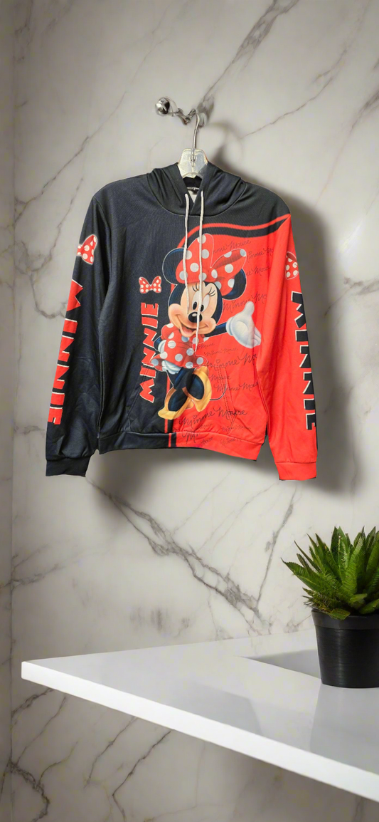 Womens Minnie mouse hooded sweater