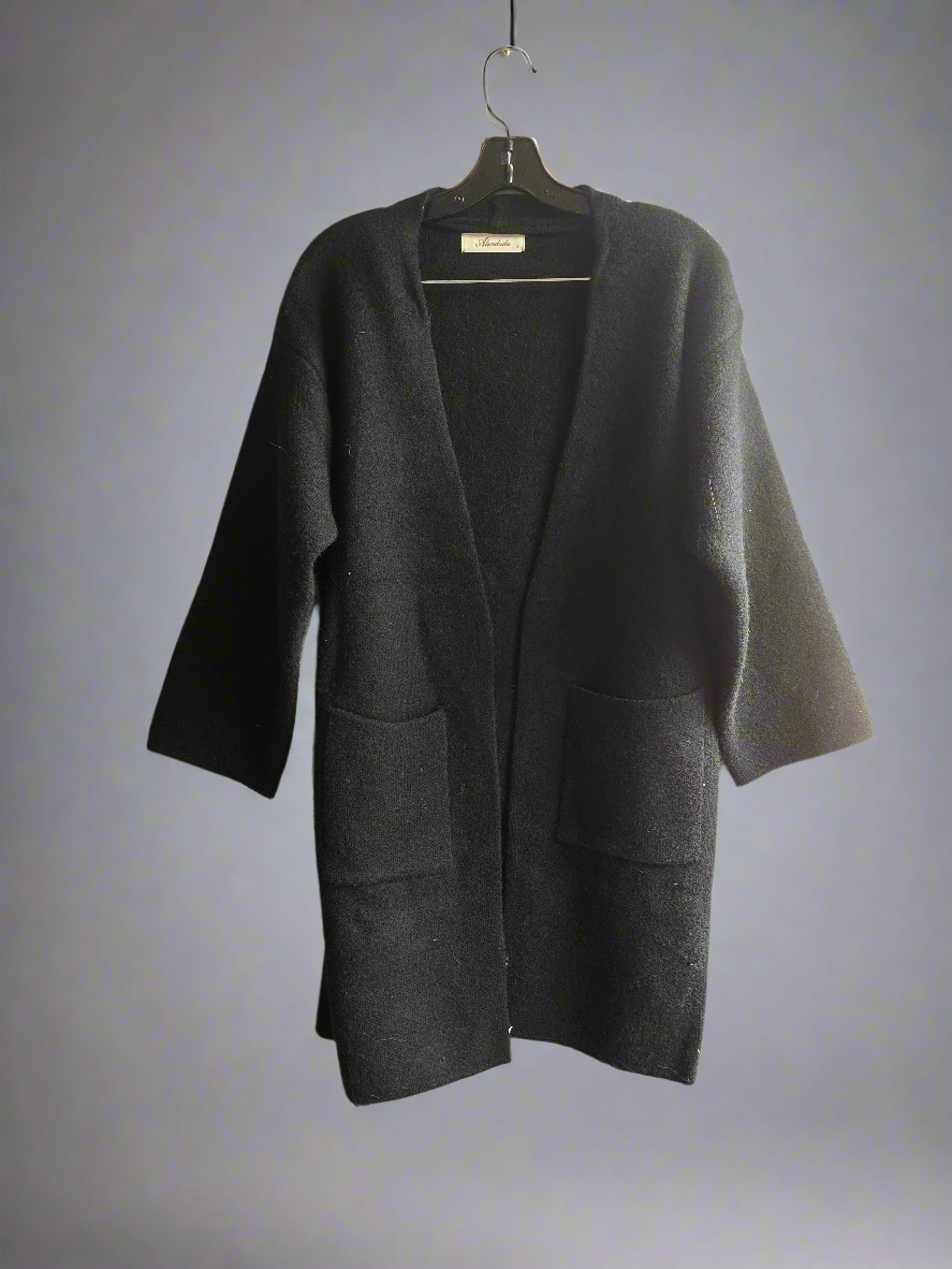 Womens black long cardigan sweater