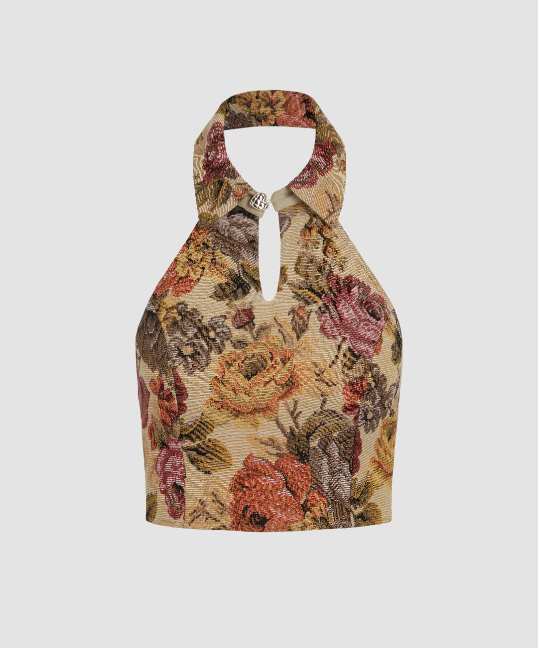 CIDER secret garden halter crop top