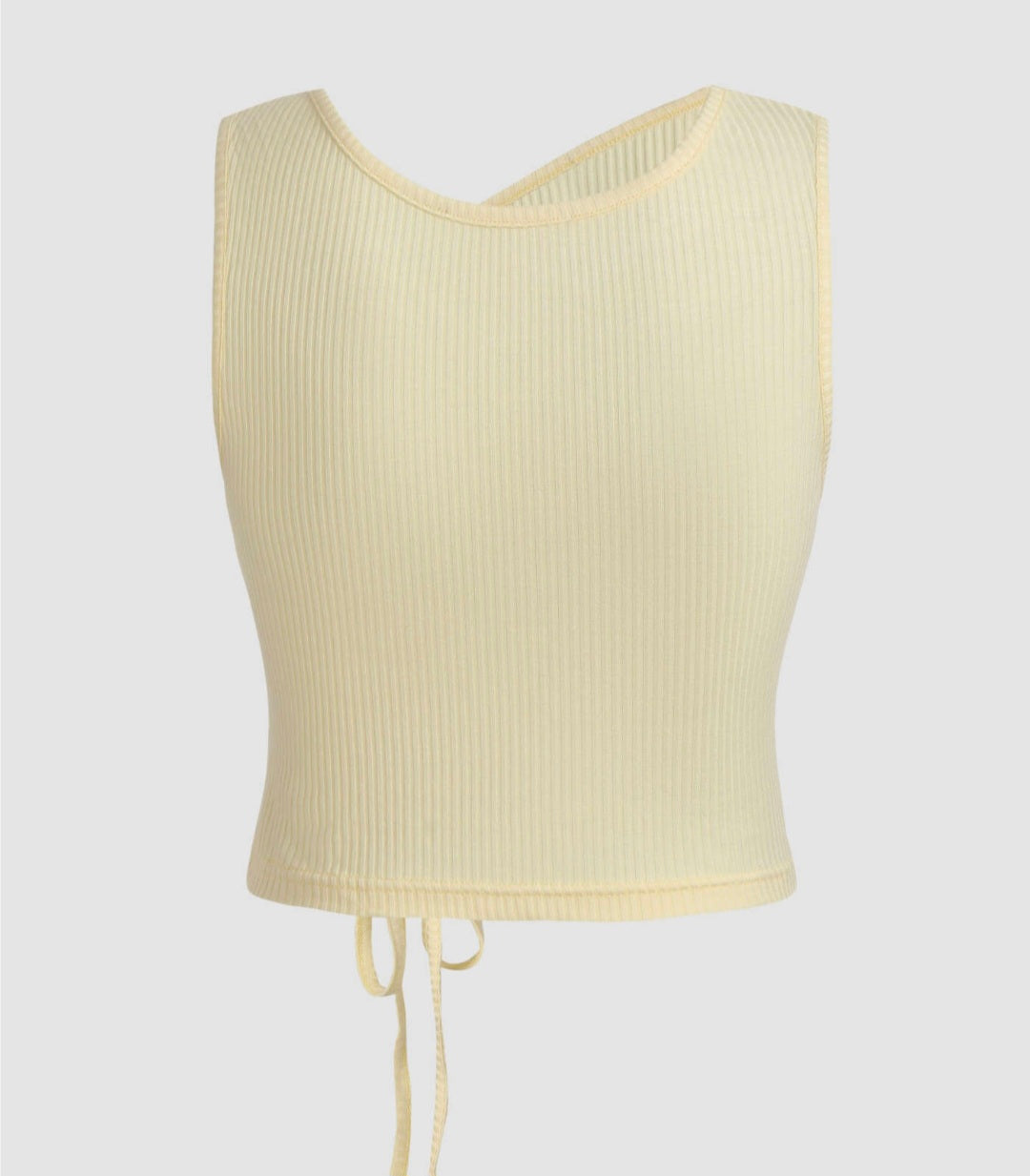CIDER assymetrical ruched yellow crop top