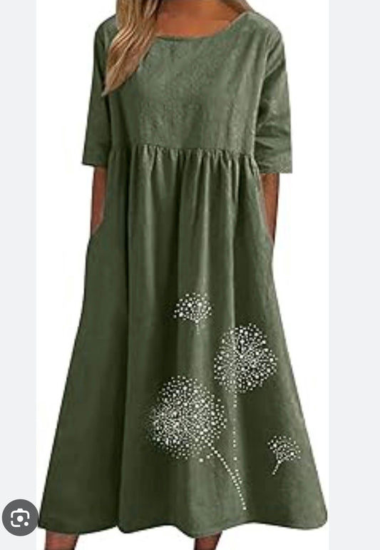 Womens cotton midi dress